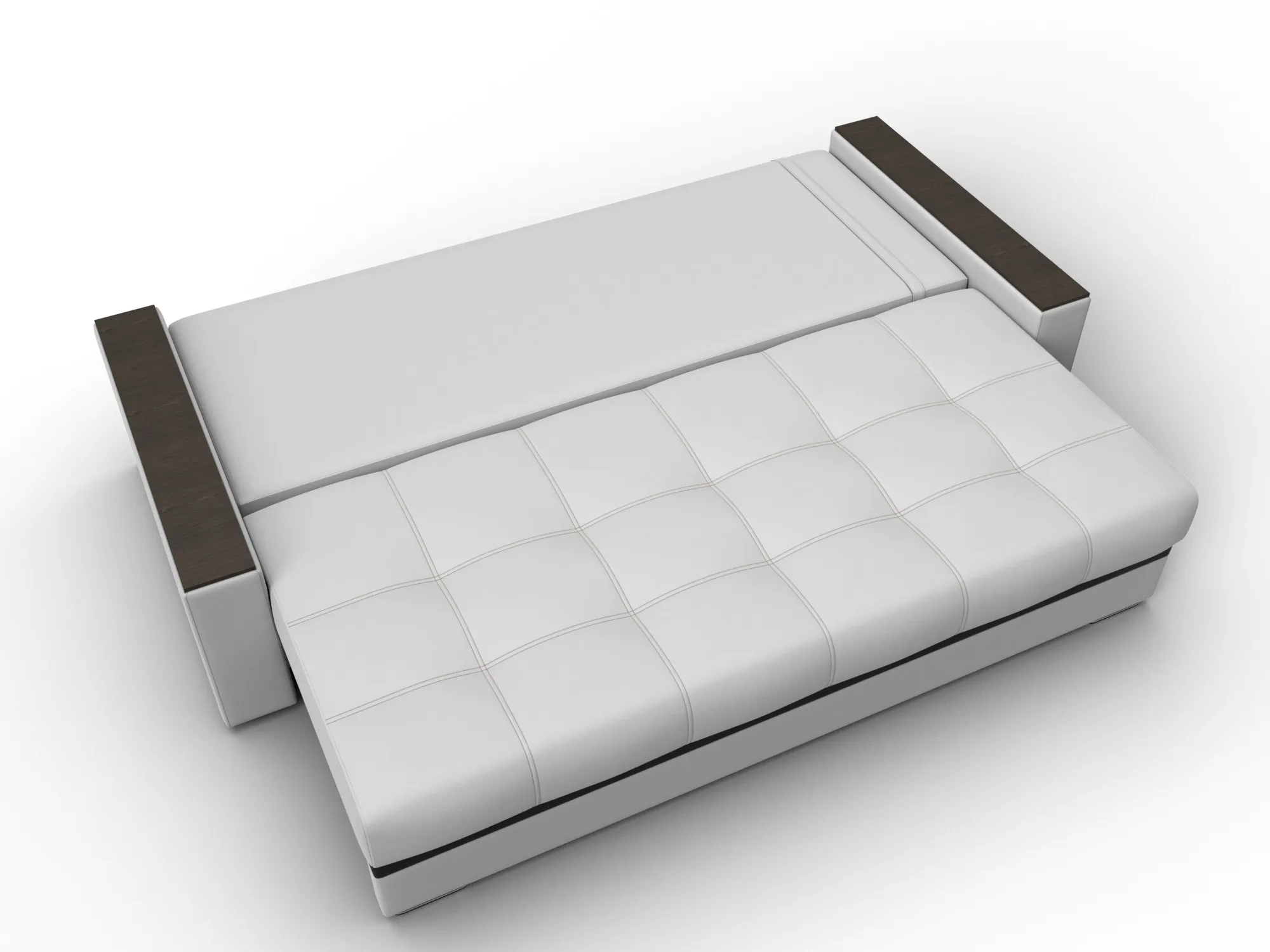 Диван прямой с декором Лига-096 НПБ ( Белый;Черный )