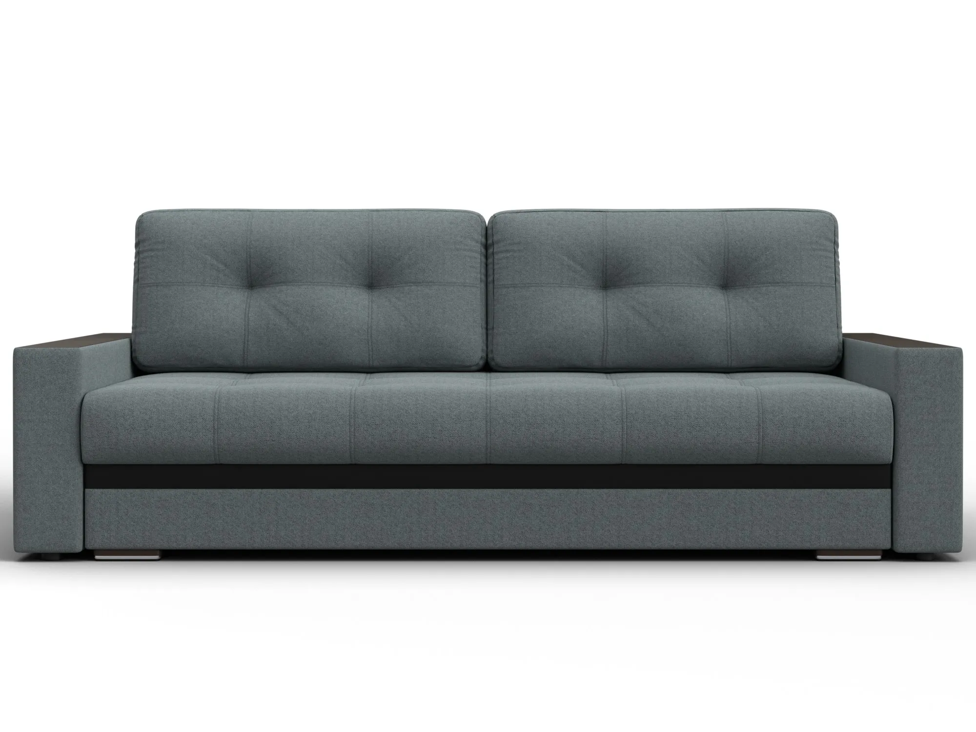 Диван прямой с декором Лига-096 НПБ ( Амур 07 серый;черный )