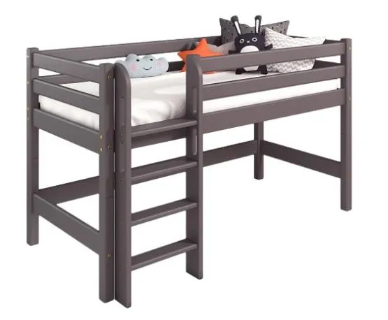 Низкая кровать Соня 11 с прямой лестницей (Лаванда)