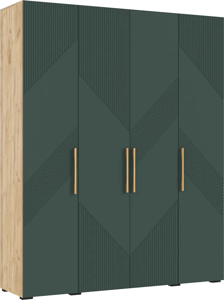 Ирис Шкаф 4-х ств.(1800) (Браш Мени Грин, Дуб Крафт)