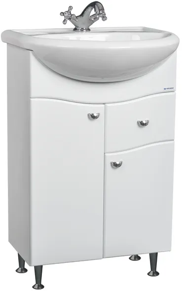 Тумба под умывальник "Уют 50 Волна" с верхним ящиком В1 Айсберг