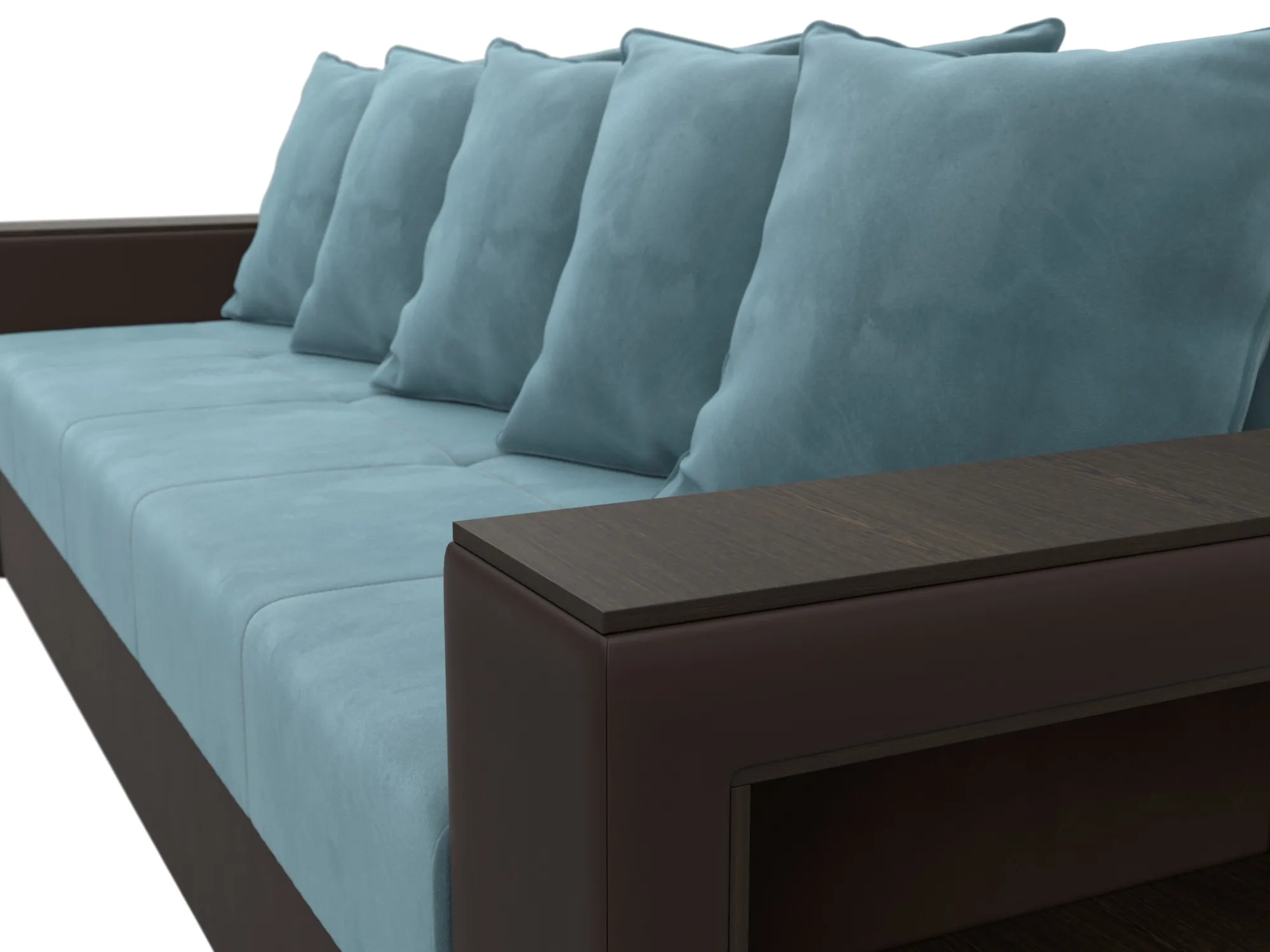 Диван прямой Дубай Лайт ( Бирюзовый;Коричневый )