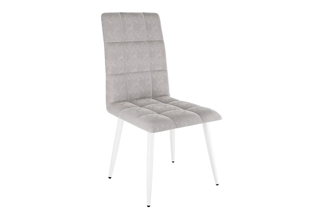 Стул Турин 2 пепельный(велюр)/белый