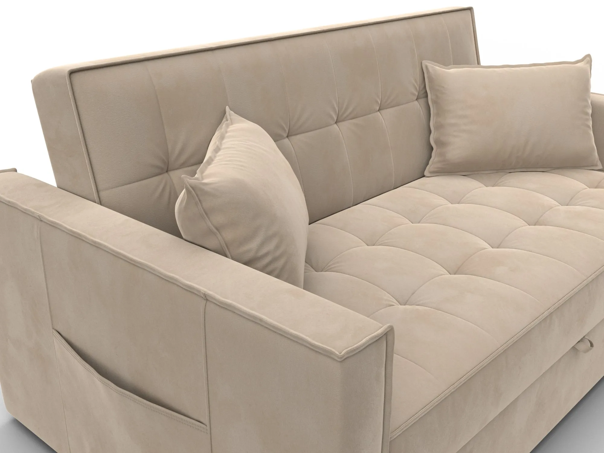 Диван прямой Лига-104 (140) ( SEVEN 729 бежевый )