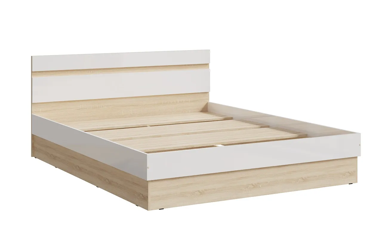 Кровать Челси 1,6 сонома/белый глянец