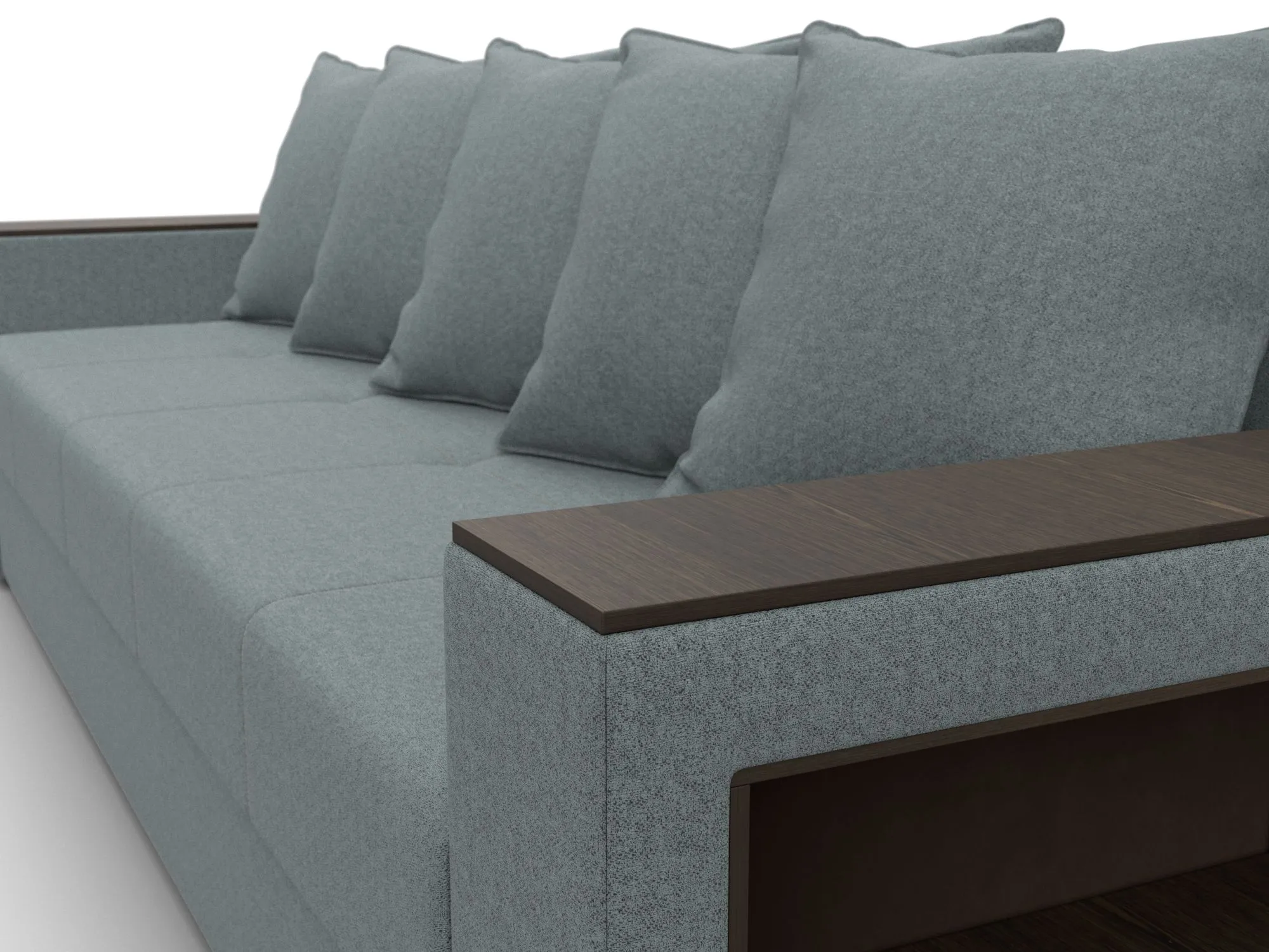 Диван прямой Дубай Лайт ( Амур 07 серый )