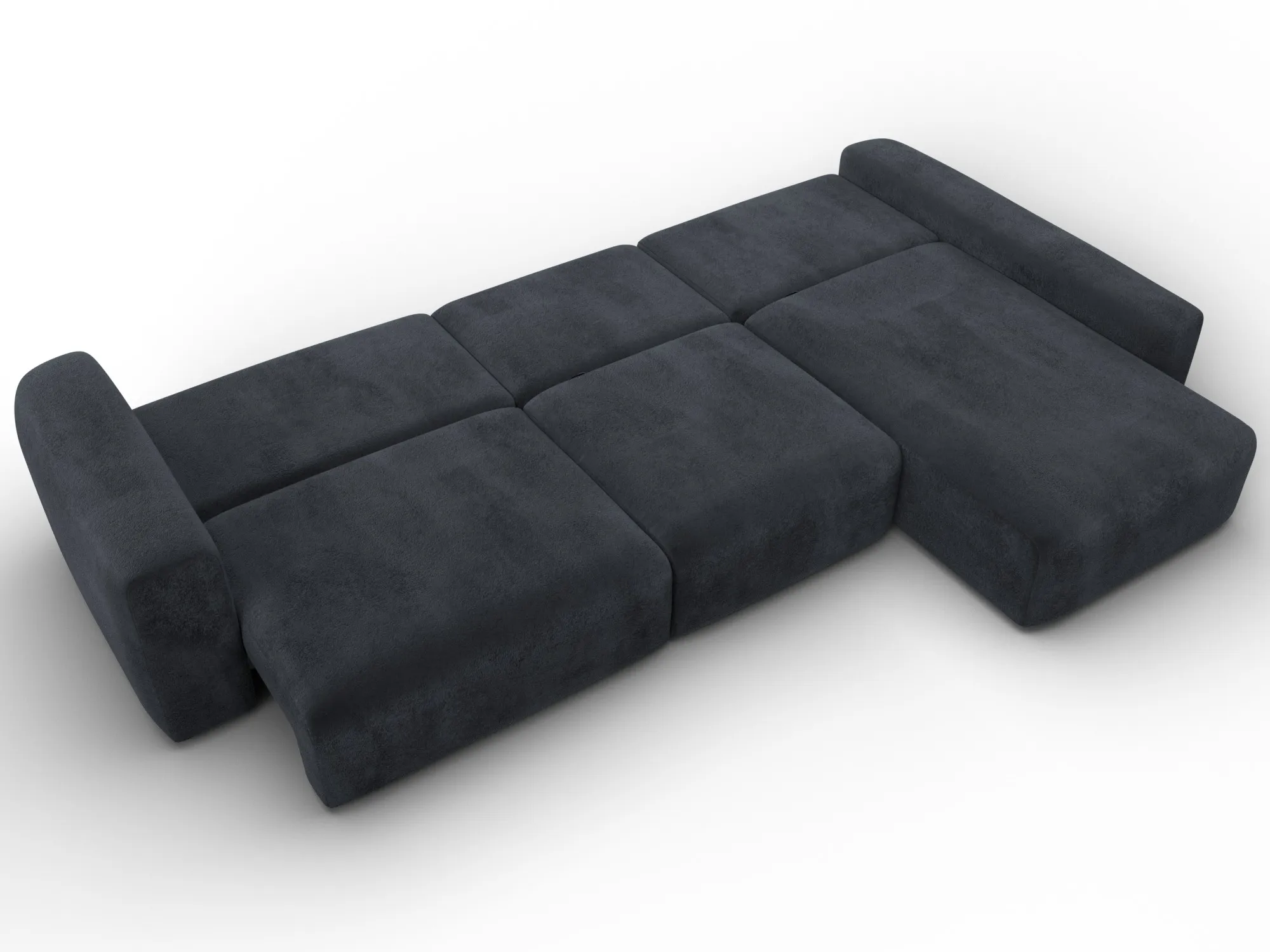 Диван угловой Лига-066 НПБ Лонг угол правый ( TOWER 11 темно-серый )