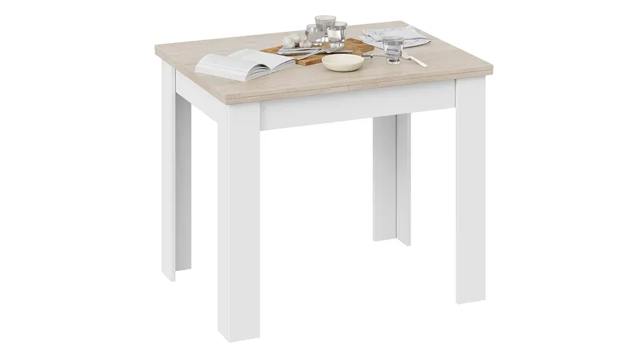 Стол раздвижной Промо тип 3 Белый, Дуб Сонома светлый