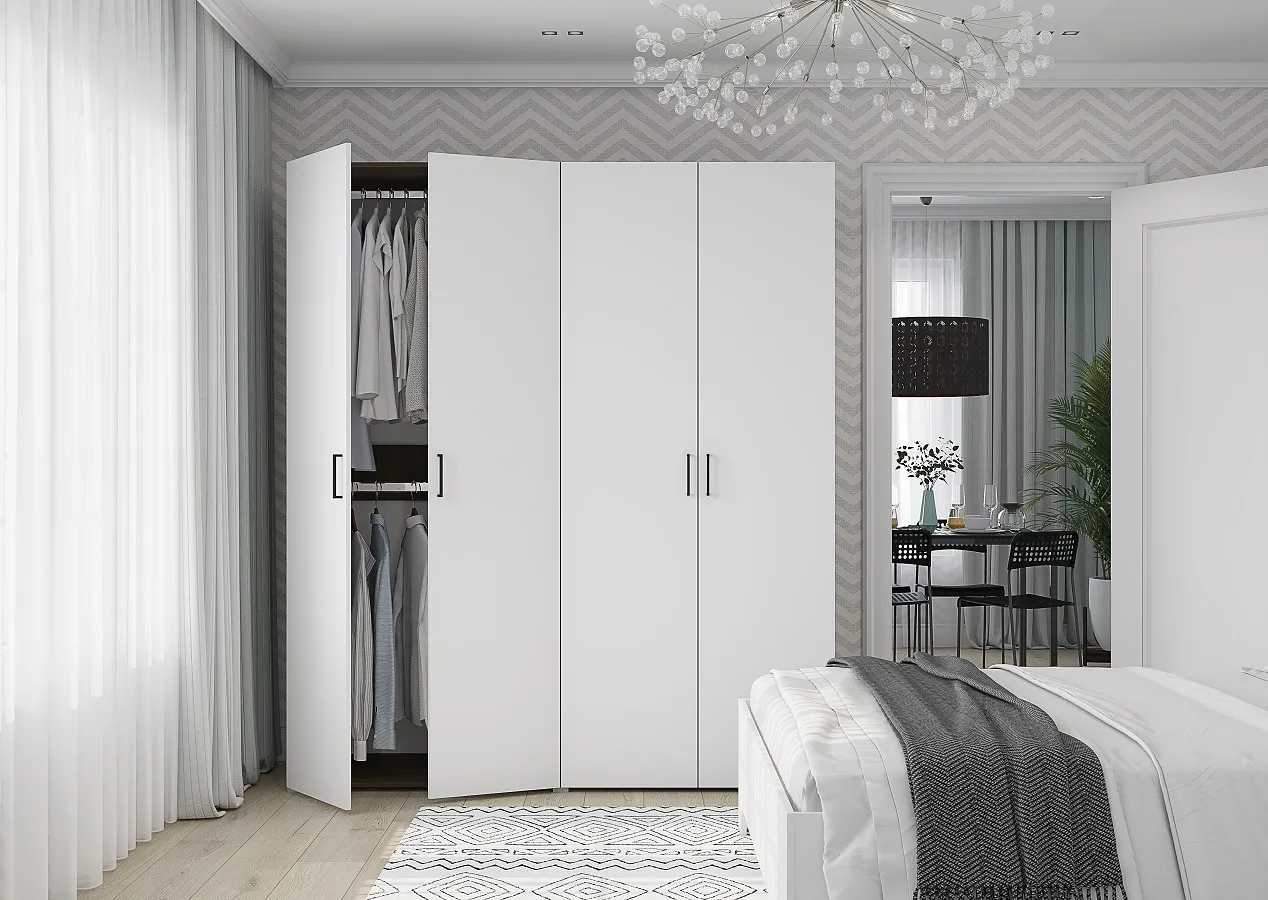 Шкаф Бостон 4-х створчатый 1600 (белый)