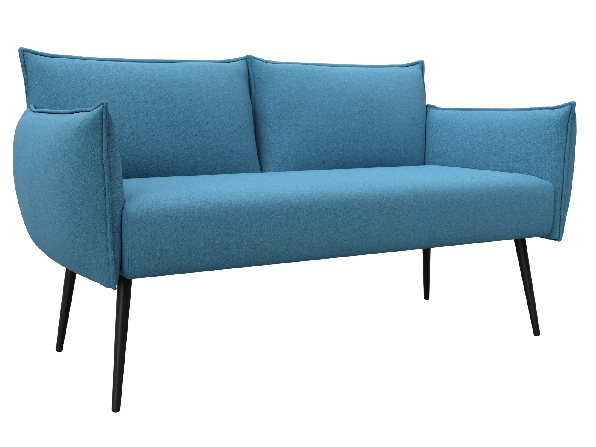 Диван прямой Лига-083 ( рогожка Амур 10 голубой )