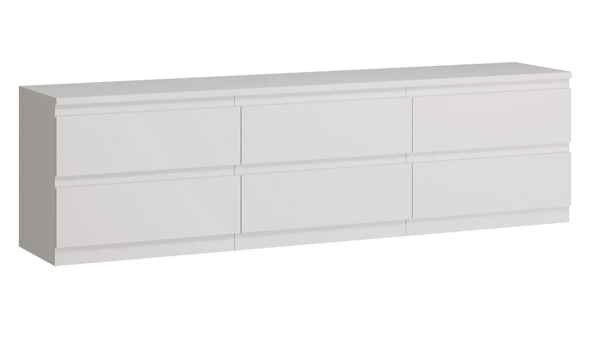 Тумба ТВ Кастор 6 ящиков (белый)