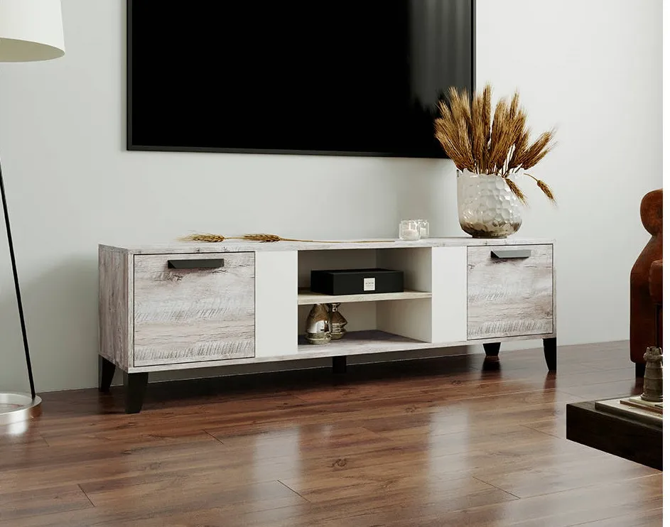 Тумба ТВ Парус-7 дуб юкон/белый