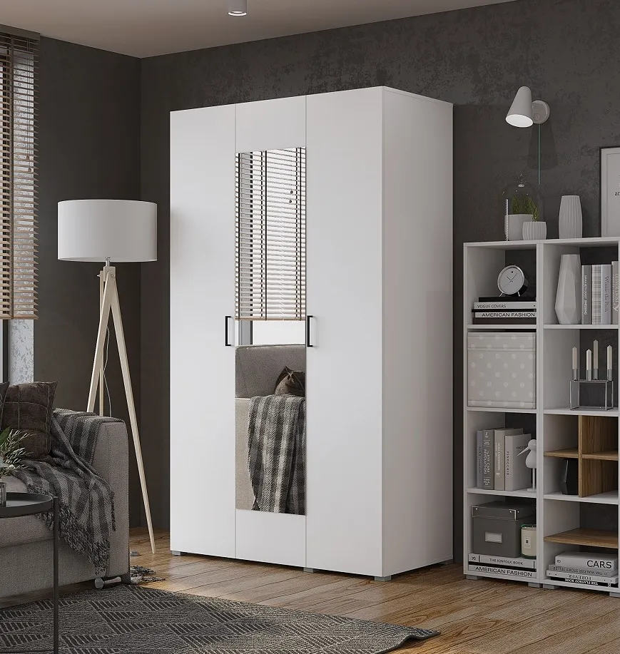 Шкаф Бостон 3-х створчатый 1350 (белый) с зеркалом