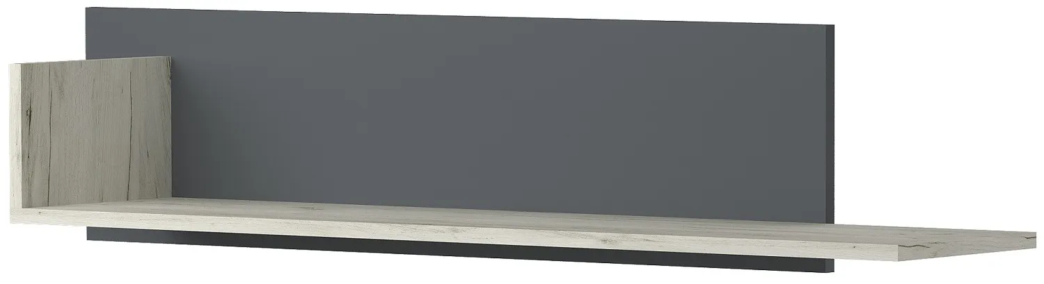 Полка навесная ПКС-12  Дуб Крафт белый - Антрацит