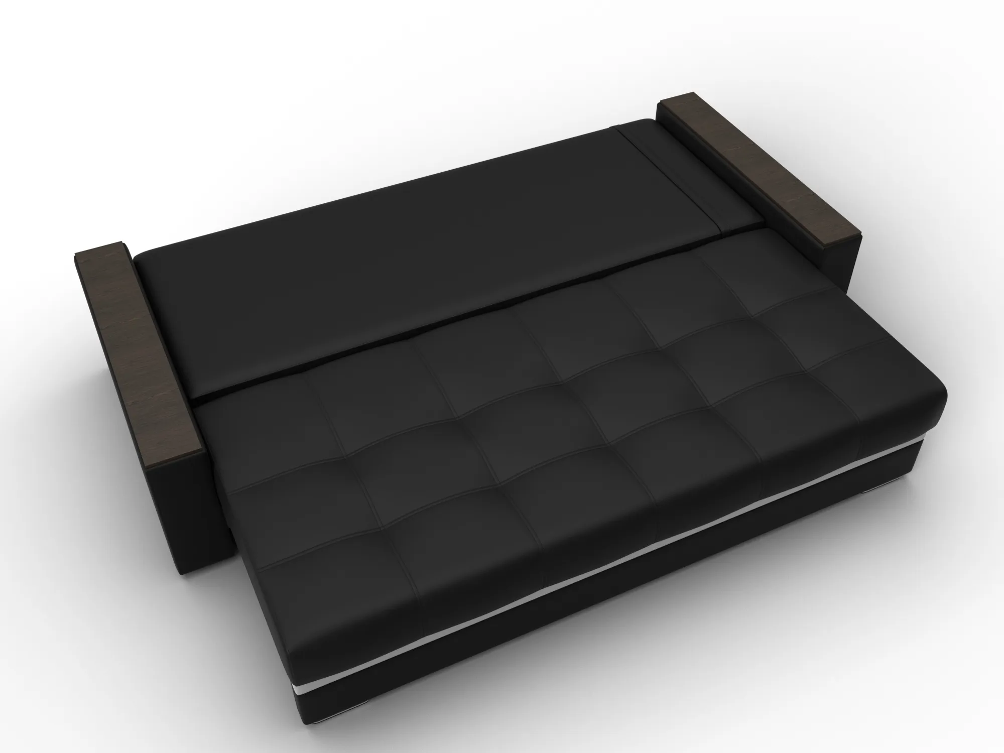 Диван прямой с декором Лига-096 НПБ ( Черный;Белый )