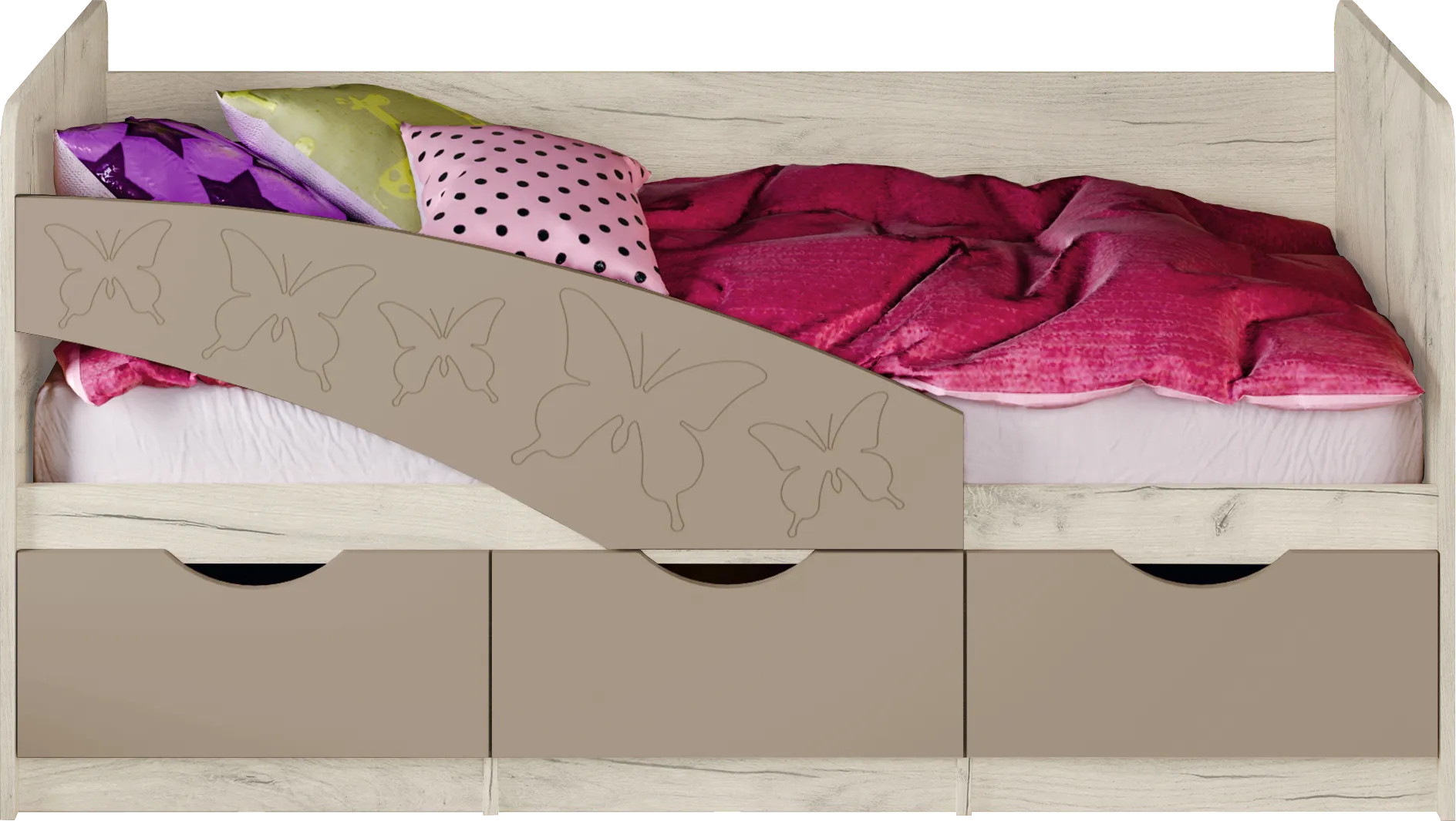 Кровать Бабочки 1,6 МДФ шарли мокко