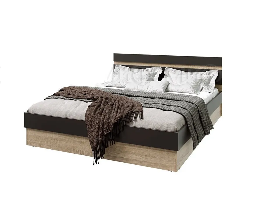 Кровать Ким 1,6 с подъемным механизмом (сонома/графит)