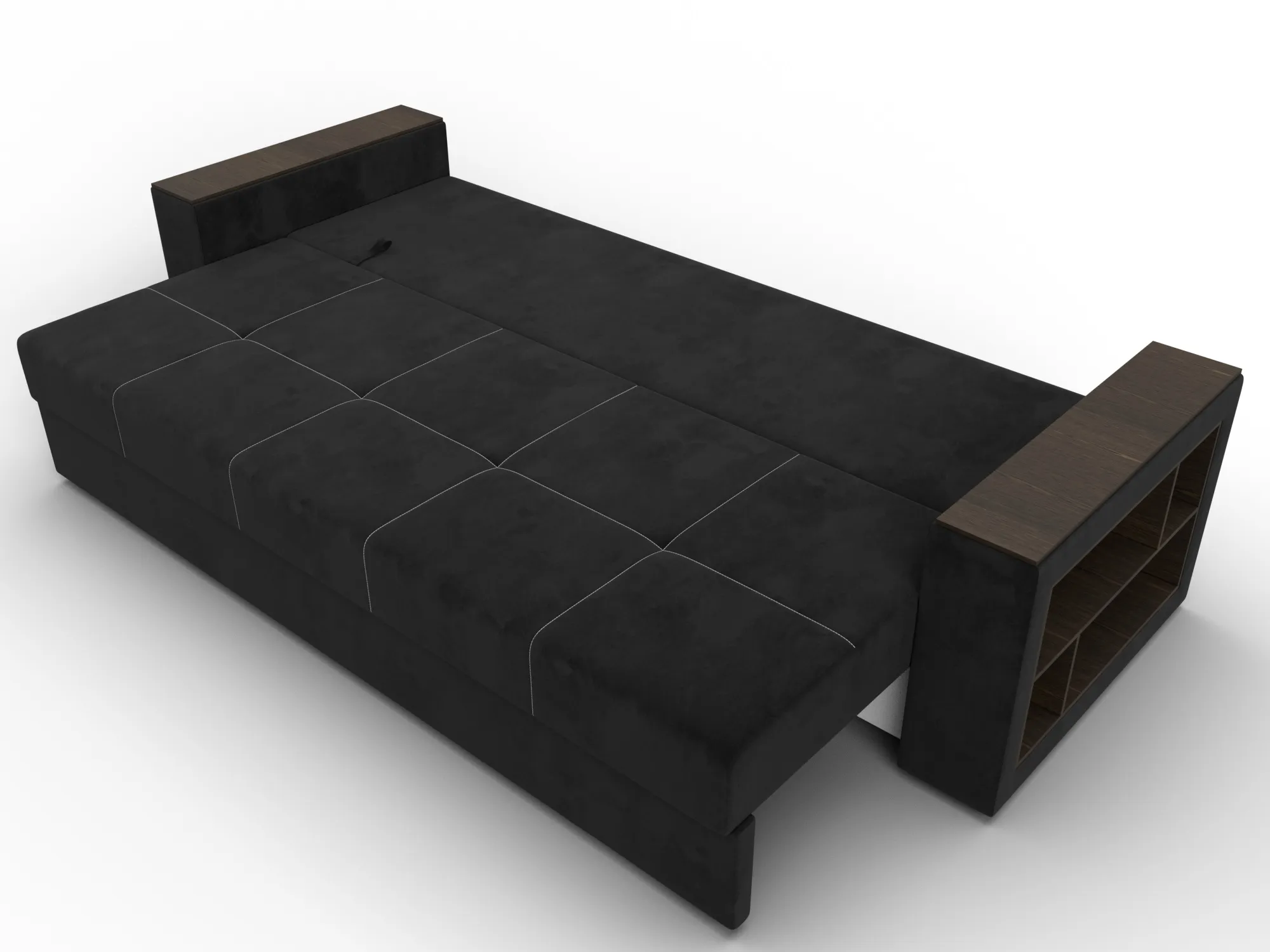 Диван прямой Дубай Лайт ( SEVEN 35 черный )