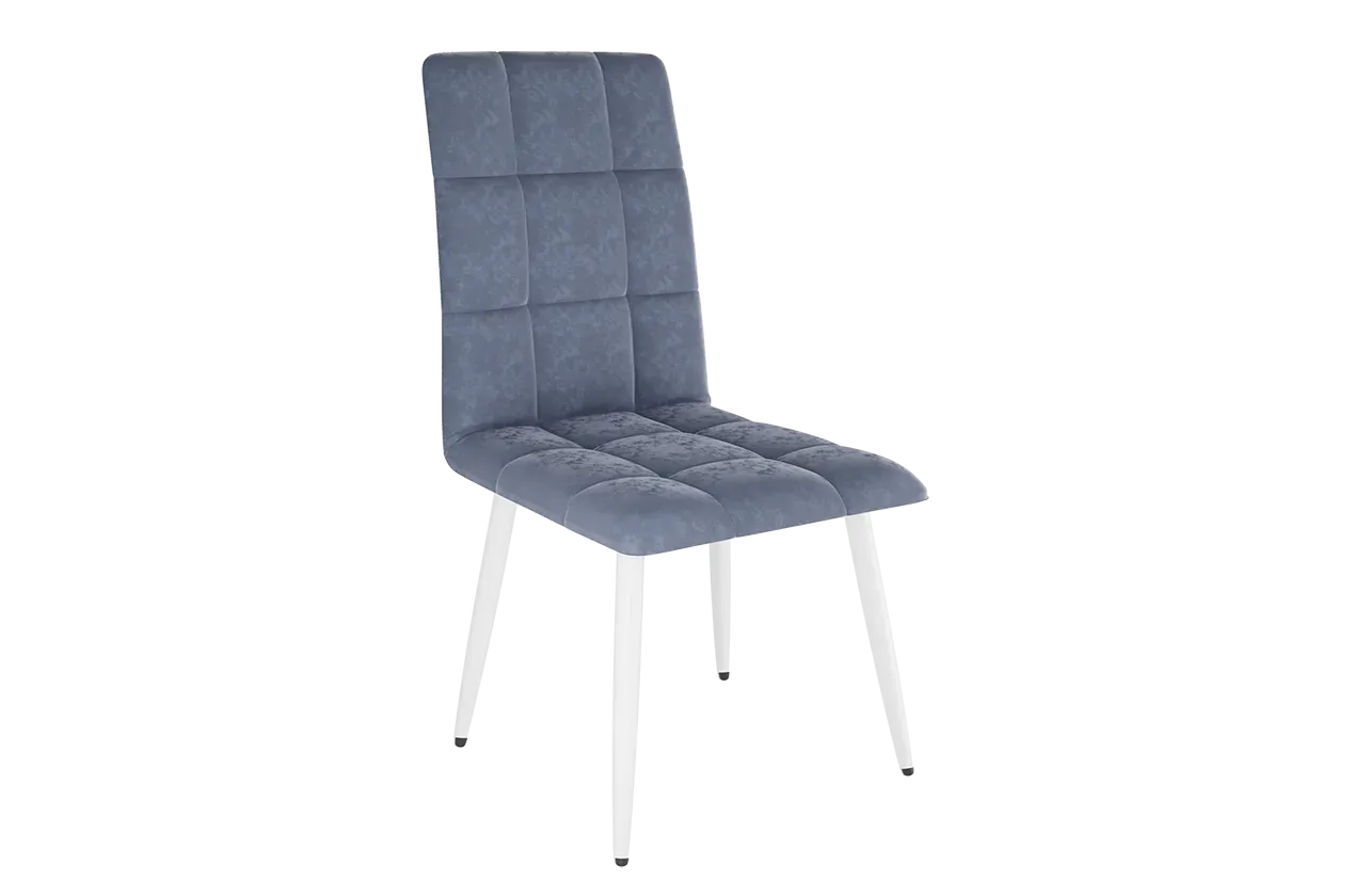 Стул Турин 2 индиго (велюр)/белый