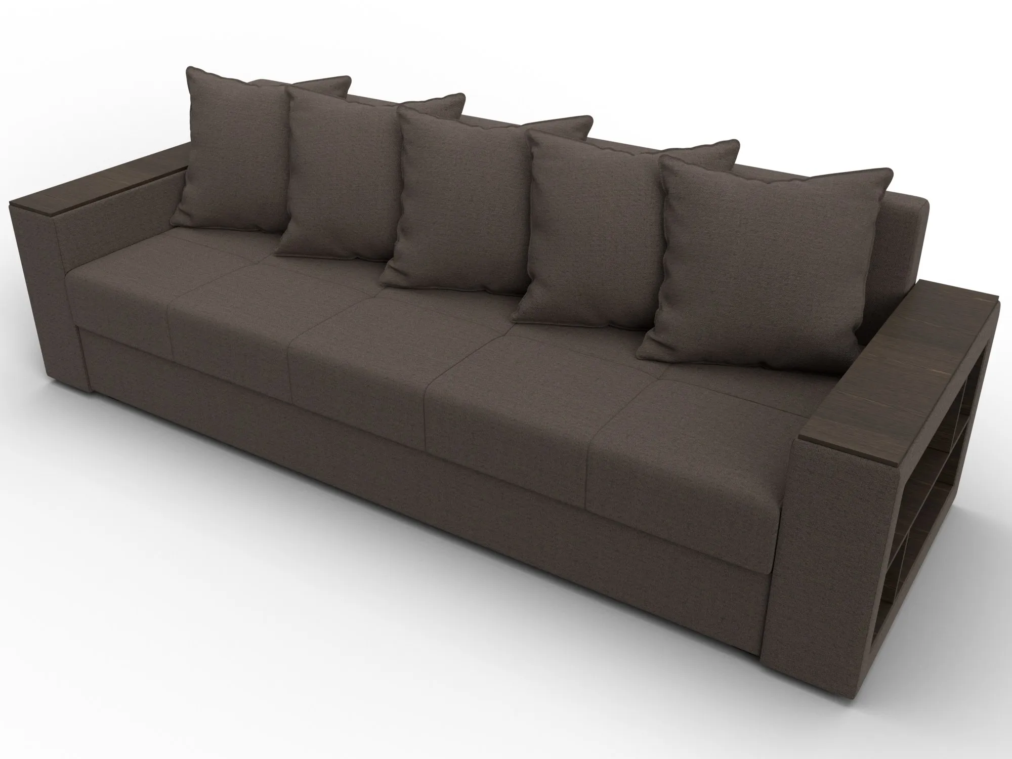 Диван прямой Дубай Лайт ( Амур 05 коричневый )