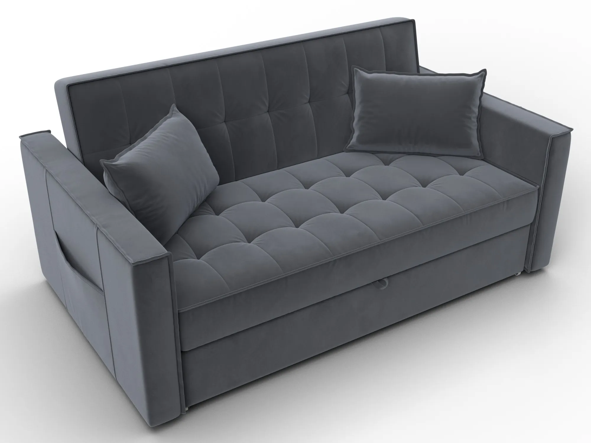 Диван прямой Лига-104 (140) ( SEVEN 17 серый )