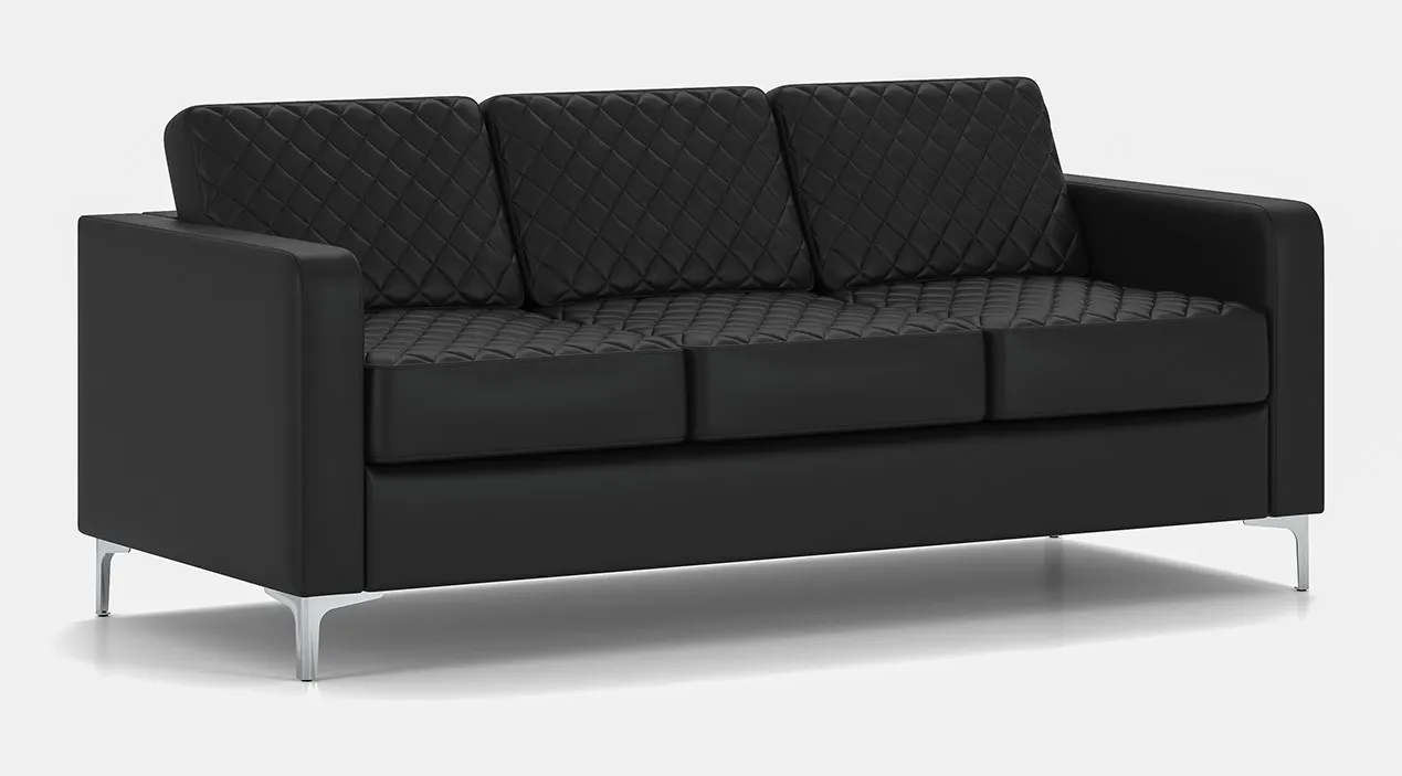 Трёхместный офисный диван CHAIRMAN АКТИВ чёрный