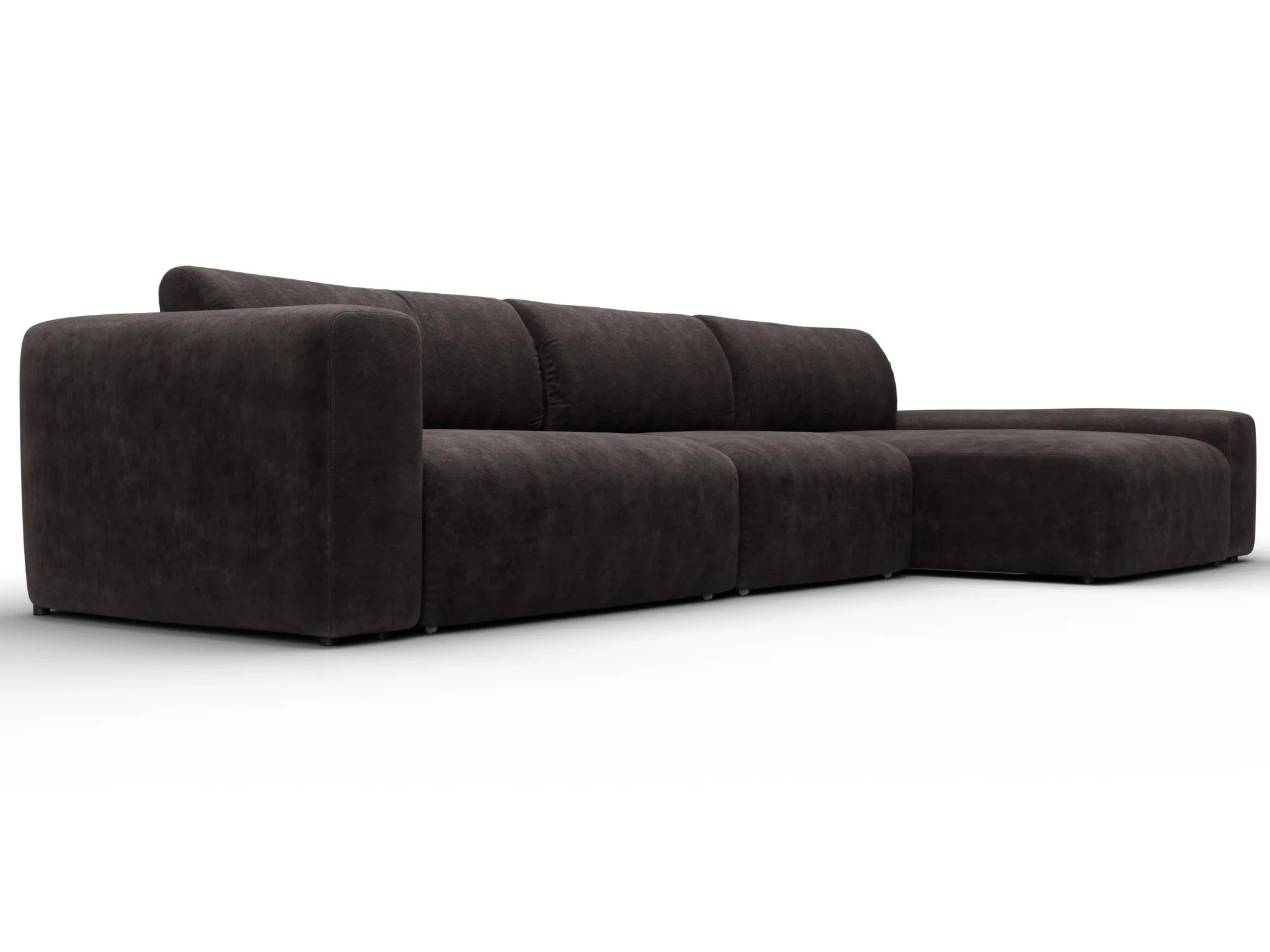 Диван угловой Лига-066 НПБ Лонг угол правый ( BRUT 17 коричневый )