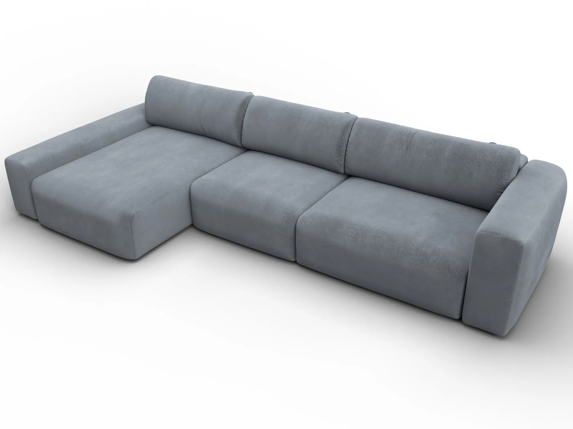 Диван угловой Лига-066 НПБ Лонг угол левый ( TOWER 10 серый )