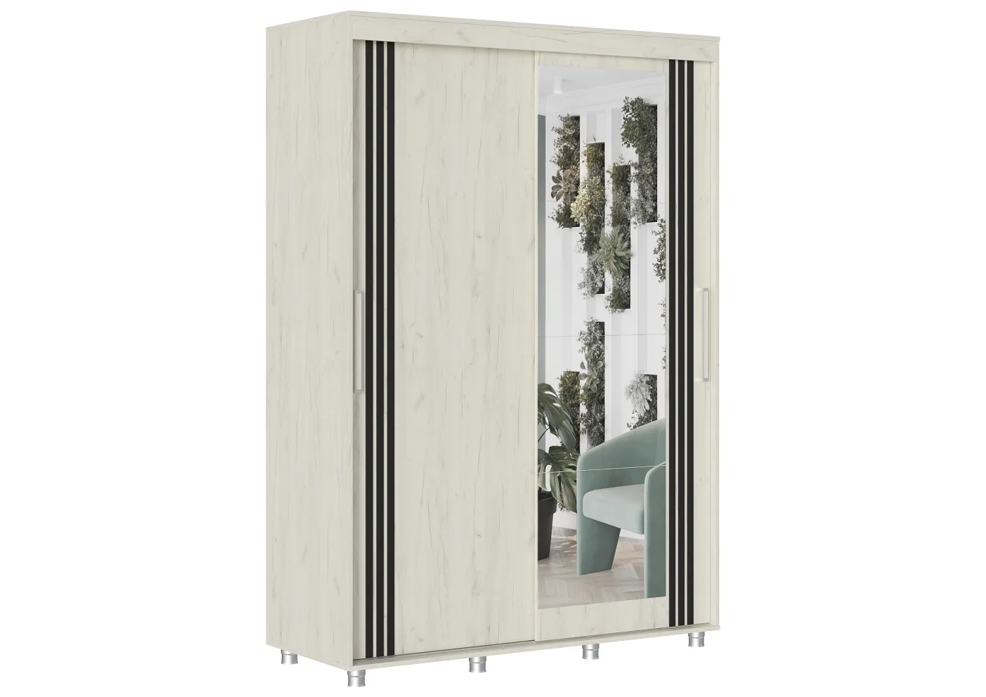 Шкаф-купе Форест 1,5 дуб крафт белый