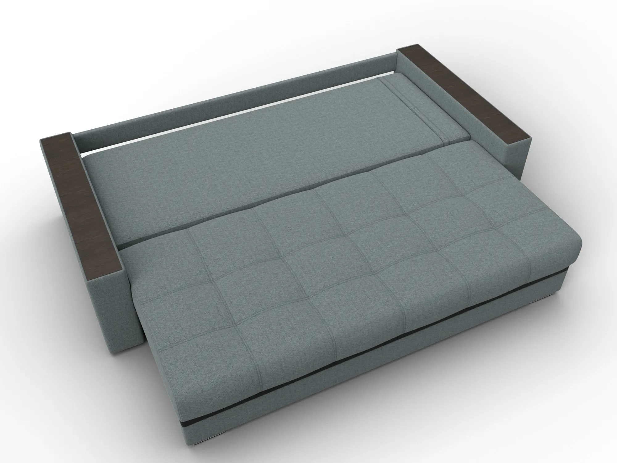 Диван прямой с декором Лига-096 НПБ ( Амур 07 серый;черный )