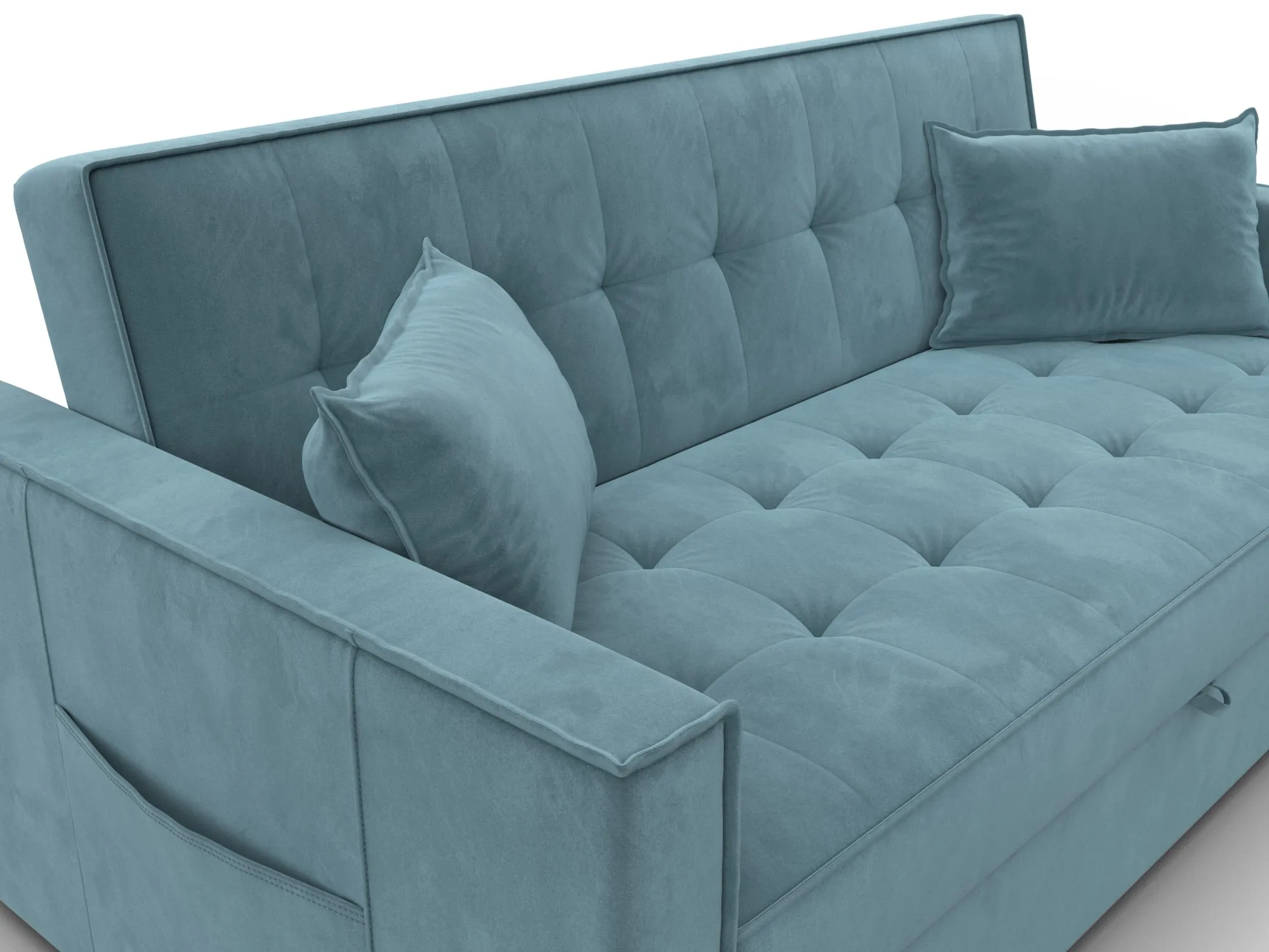 Диван прямой Лига-104 (160) ( SEVEN 113 бирюзовый )