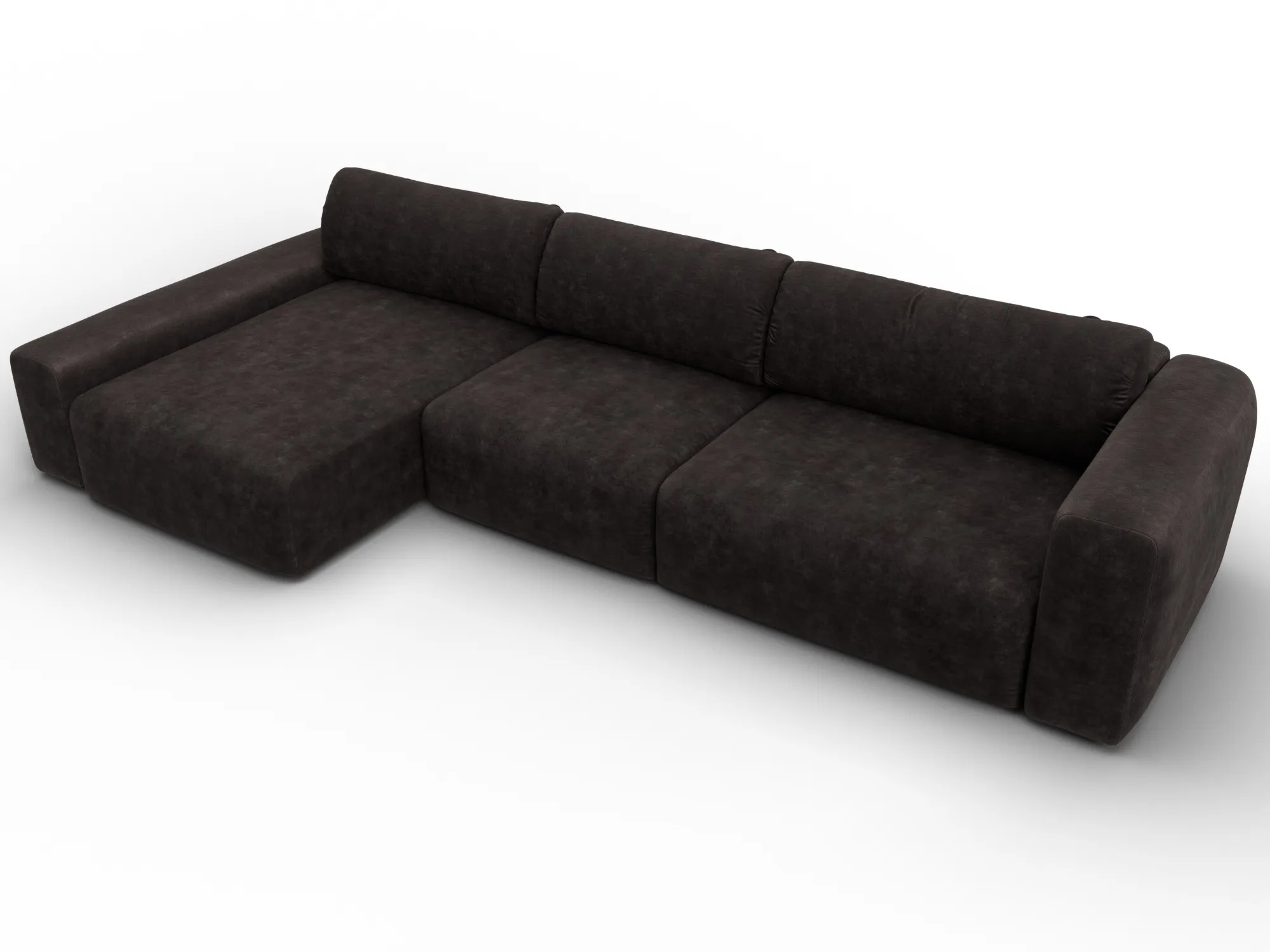 Диван угловой Лига-066 НПБ Лонг угол левый ( BRUT 17 коричневый )