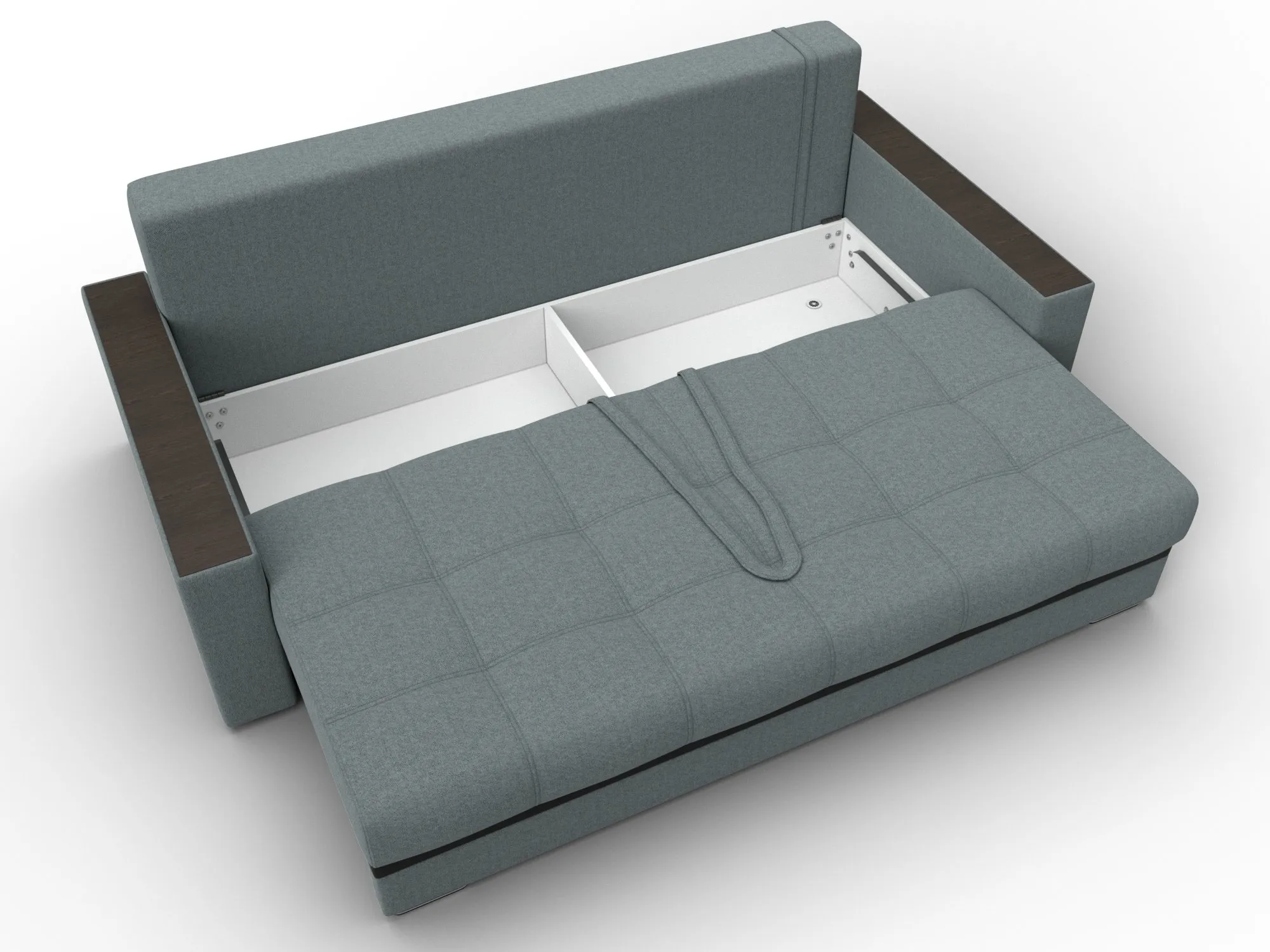 Диван прямой с декором Лига-096 НПБ ( Амур 07 серый;черный )