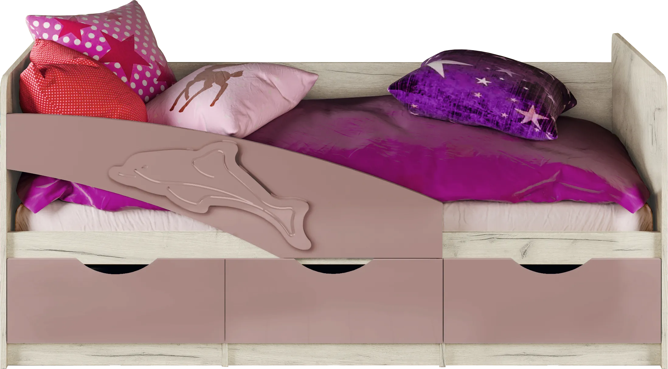 Кровать Дельфин МДФ 1,6 шарли пинк