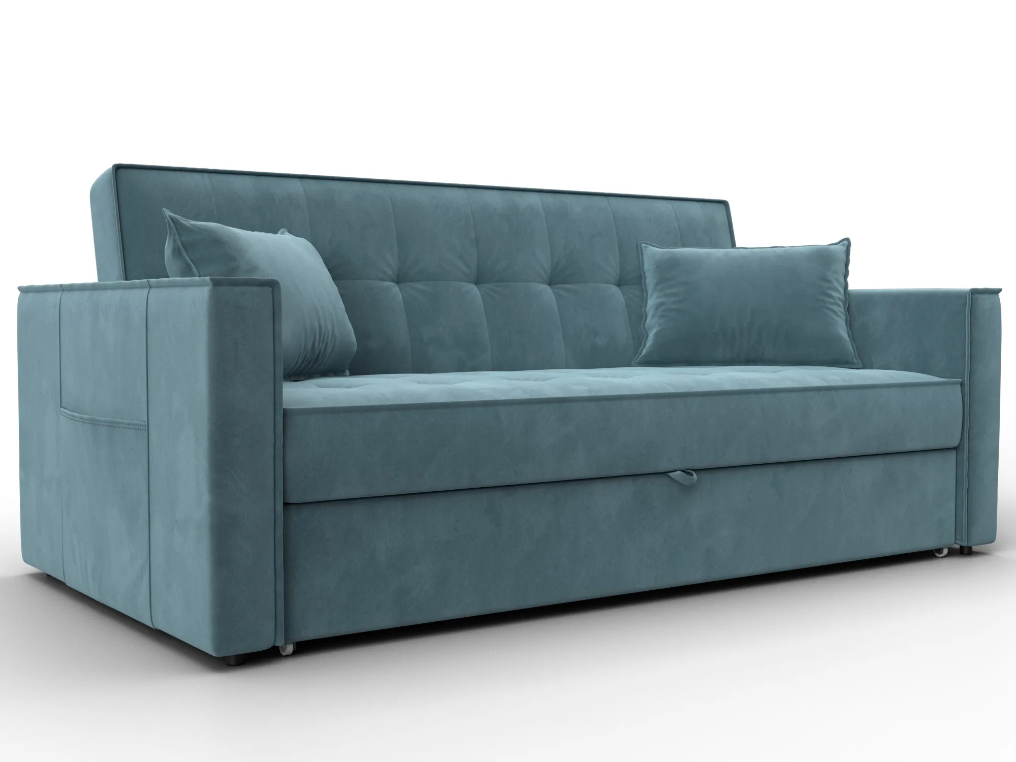 Диван прямой Лига-104 (160) ( SEVEN 113 бирюзовый )