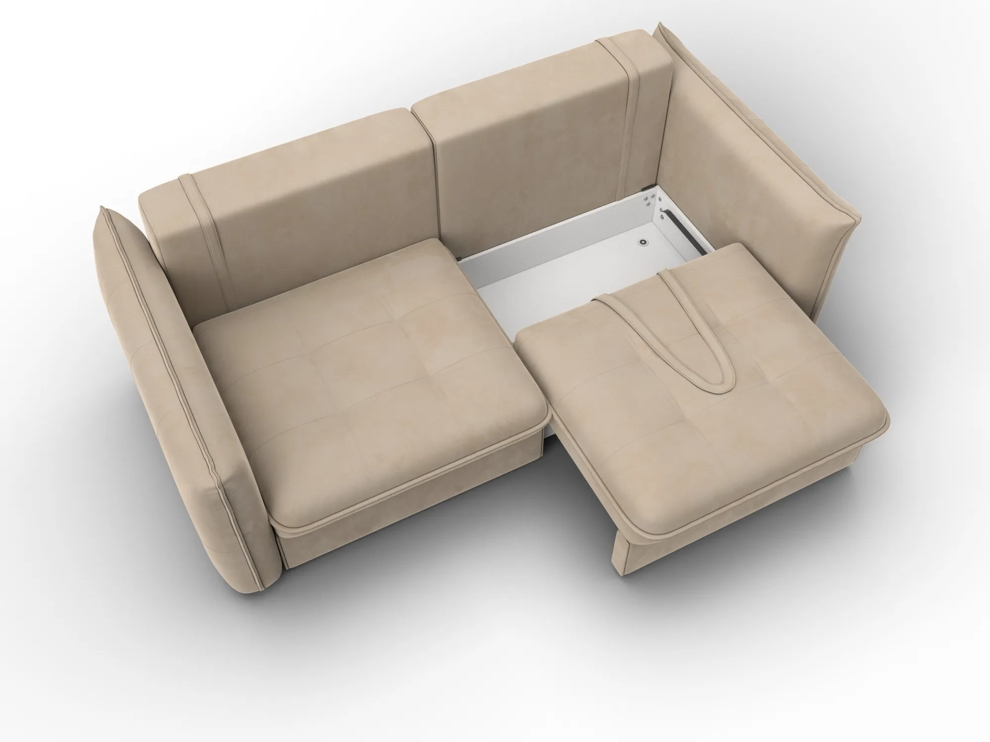 Диван прямой Лига-100 НПБ ( SEVEN 729 бежевый )