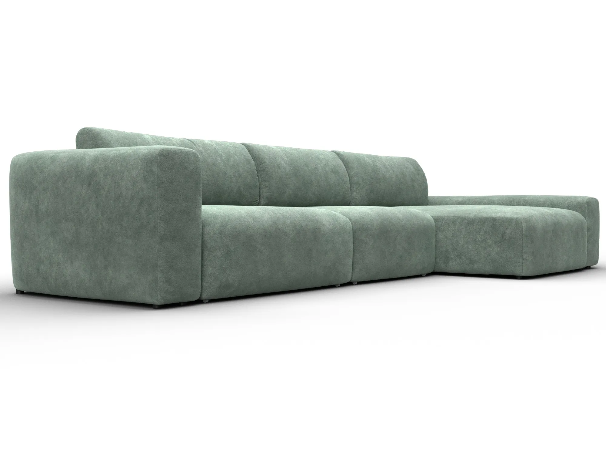 Диван угловой Лига-066 НПБ Лонг угол правый ( BRUT 08 зеленый )