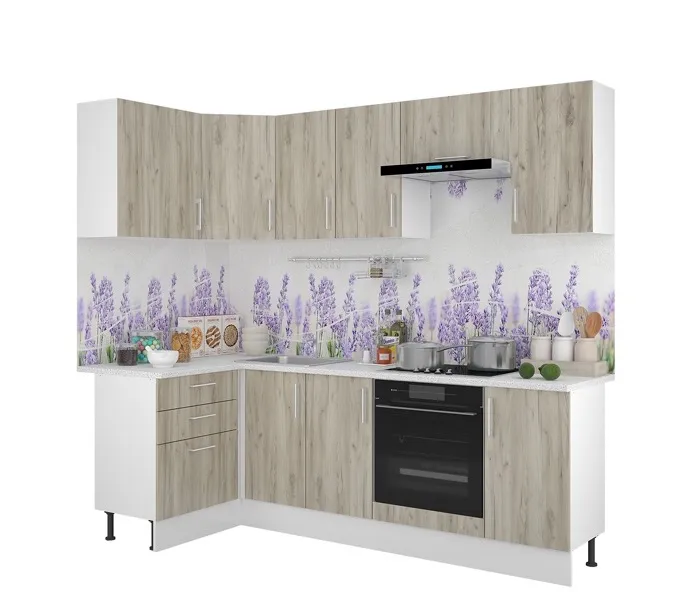 Кухня Европа угловая 1,2*2,4 Серый крафт