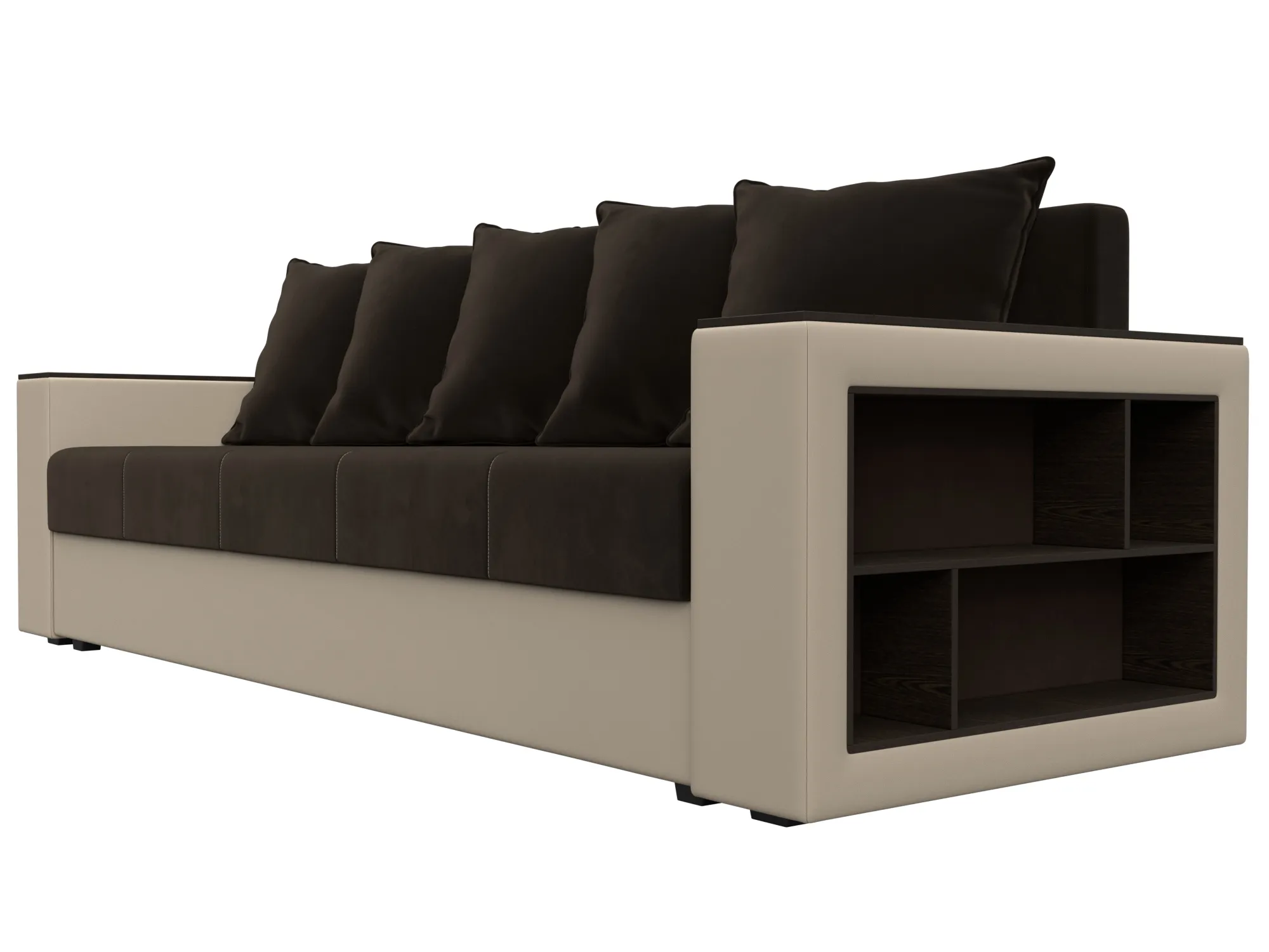 Диван прямой Дубай Лайт ( Коричневый;Бежевый )