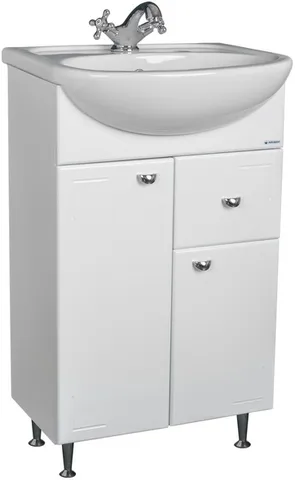 Тумба под умывальник Домино "Уют 55 Классик" с верхним ящиком В1 Айсберг