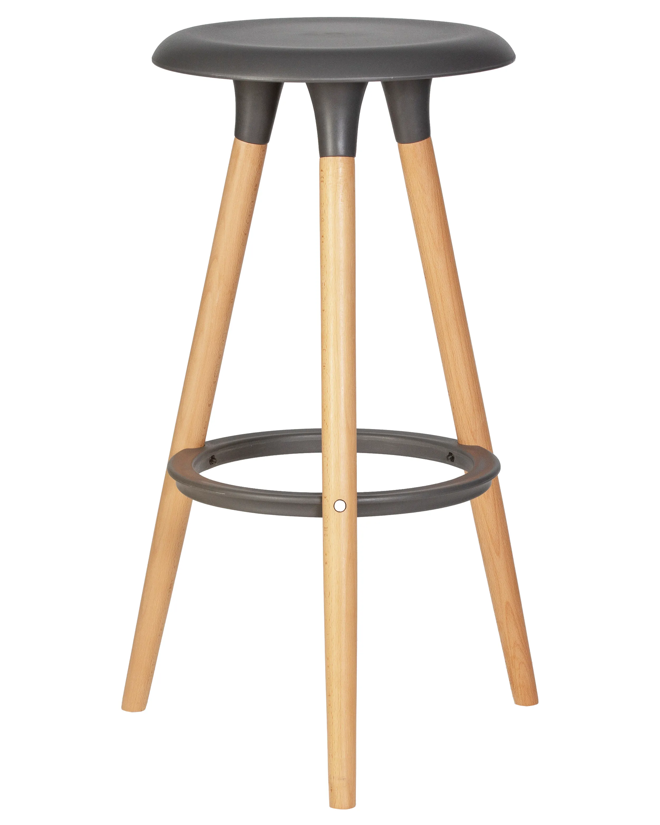 Табурет барный DOBRIN ROYCE (ножки светлый бук, цвет темно-серый (GR-04))