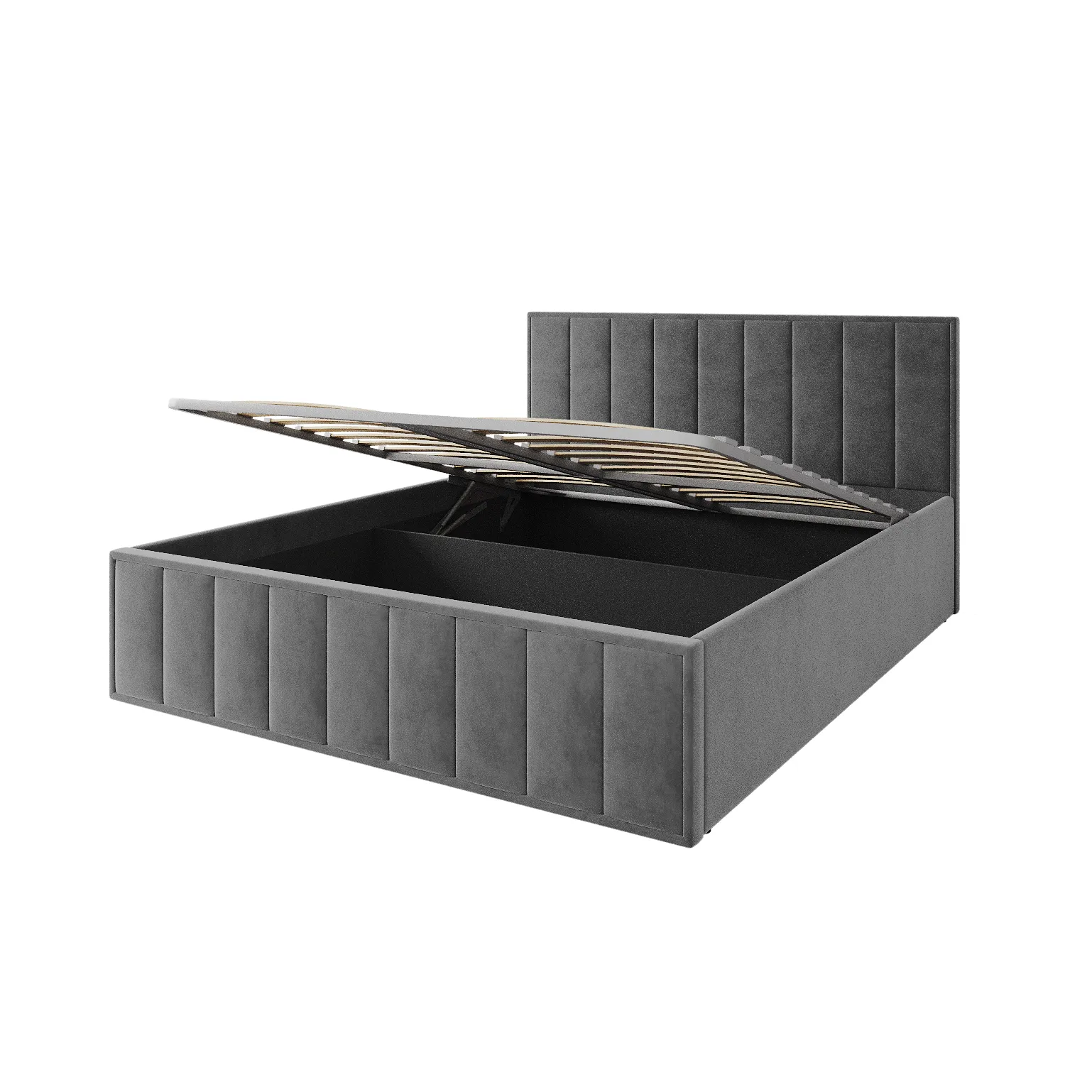 Мягкая кровать Лана 1,8 с подъемным механизмом (графит велюр)