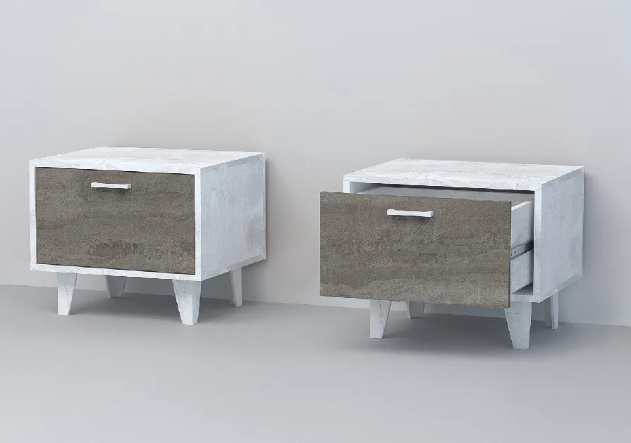 Тумба Т-5 Эго на ножках  Бетон Светлый/Камень Темный