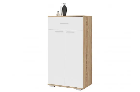 Тумба ИТАЛИЯ ТК-600 сонома/белый глянец