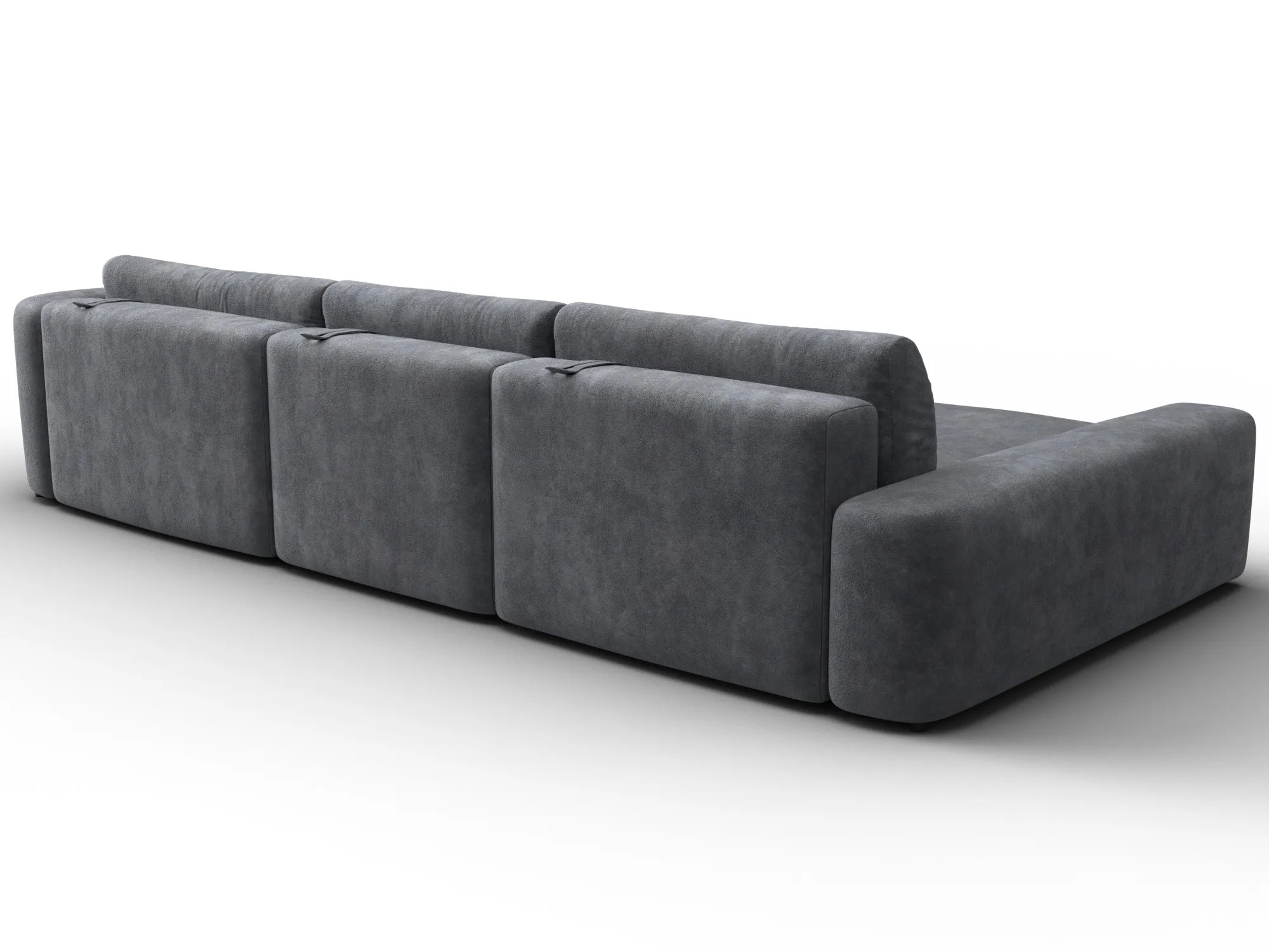 Диван угловой Лига-066 НПБ Лонг угол левый ( BRUT 16 темно-серый )