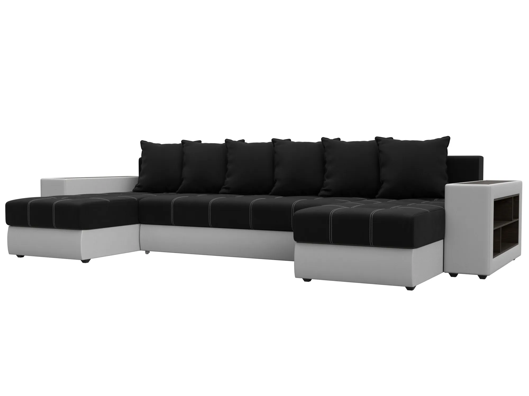 Диван П-образный Дубай полки справа