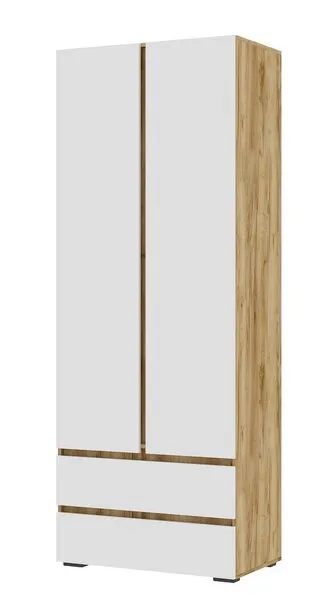 Шкаф 2х створчатый Хелен ШК 01 дуб крафт золото - белый