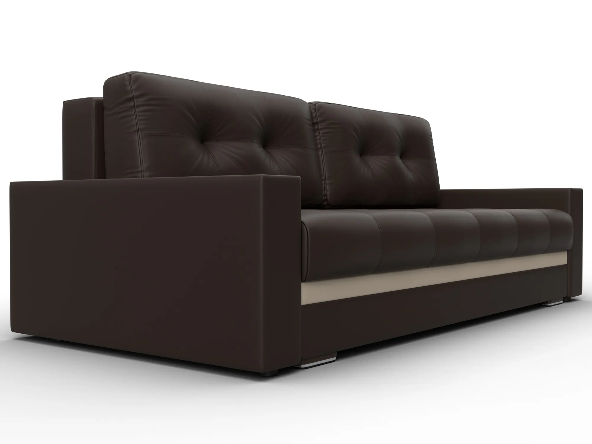 Диван прямой с декором Лига-096 НПБ ( Коричневый;Бежевый )