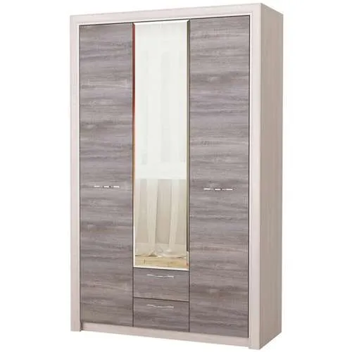 Шкаф с зеркалом Октава 3С2Я (дуб клабхаус серый)