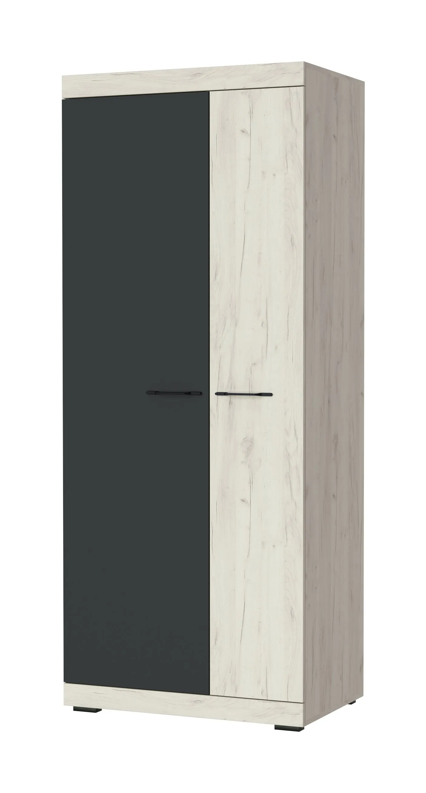 Шкаф ШС-800 СОНАТА с полками Дуб Крафт белый - Антрацит